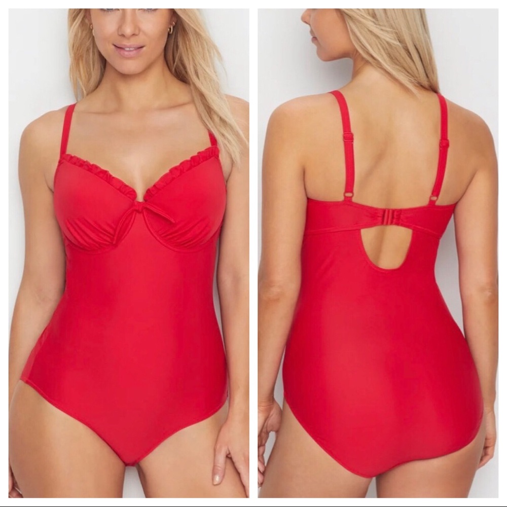 Pour Moi Splash Frill Underwire One-Piece Swimsuit